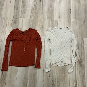 Wilfred Free thin ribbed button up long sleeve